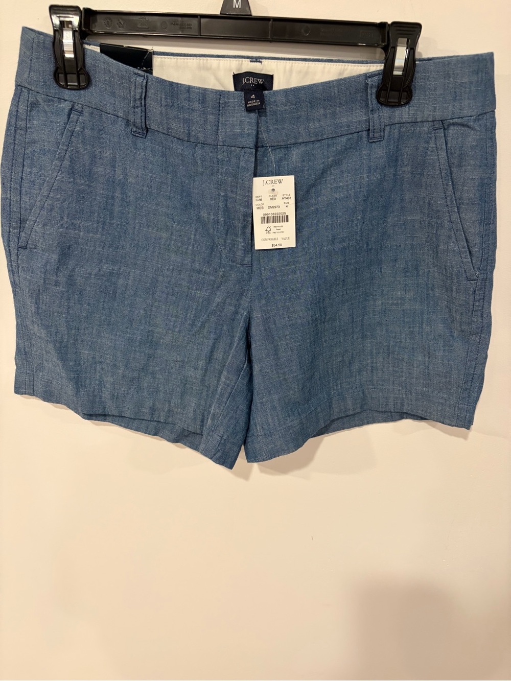 NWT - J. Crew Women's Blue Chambray Shorts